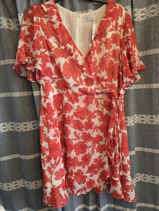 Estelle Dresses & Skirts - ESTELLE Poppy Print Faux-Wrap Dress Size 2X/18W NWT